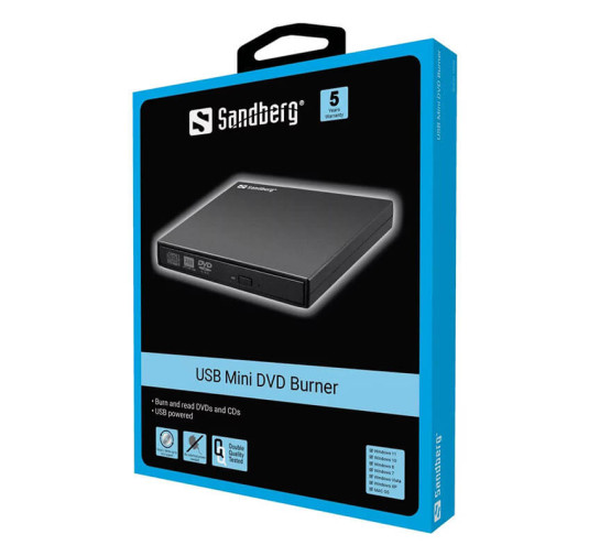 Mini Lecteur DVD Sandberg USB Mini DVD Burner