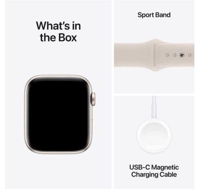 Apple Watch SE GPS 44mm - Aluminium - Starlight Sport Band M - L