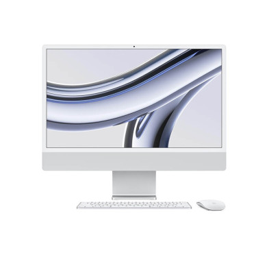 PC DE BUREAU APPLE iMac, Apple M3, 8Go, 256Go SSD, Ecran Retina 4.5K 24" - Silver