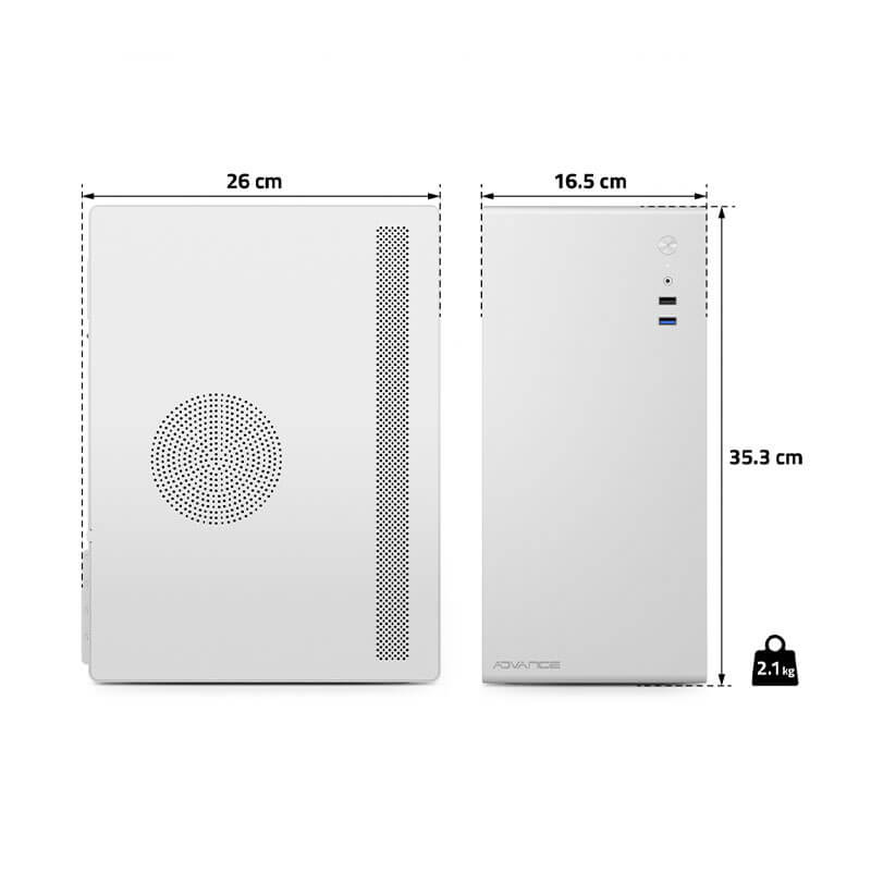 Boitier ADVANCE OPTIMA, MATX/mITX, White