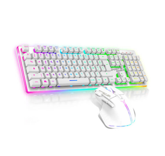 Pack Gamer Filaire Clavier Semi Mécanique + Souris SOG ULTIMATE 600 ARTIC, RGB Blanc