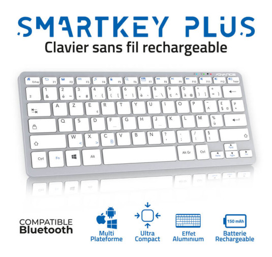 Clavier Sans fil rechargeable advance SMARTKEY PLUS