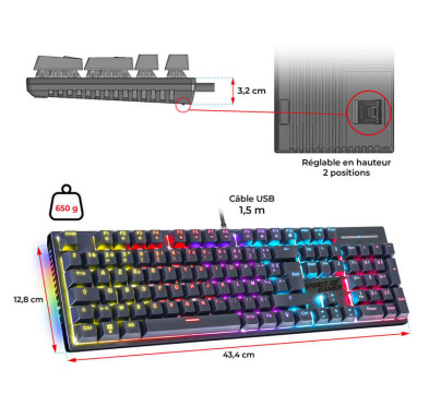 Clavier mécanique spirit of gamer XPERT-K250 - Noir