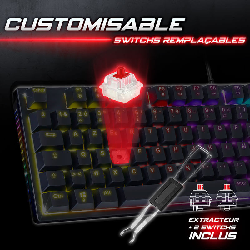 Clavier mécanique spirit of gamer XPERT-K250 - Noir