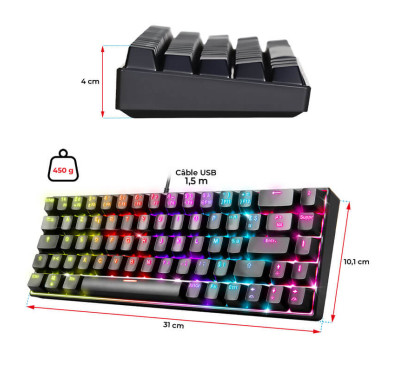 Clavier mécanique spirit of gamer XPERT-K150, 100% anti-ghosting