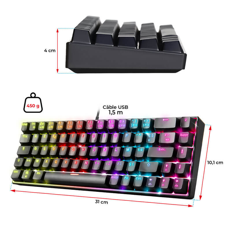 Clavier mécanique spirit of gamer XPERT-K150, 100% anti-ghosting