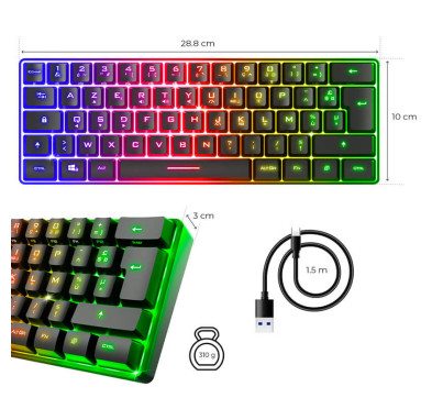 Clavier Gamer semi mécanique spirit of gamer PRO-K2 Dark TKL