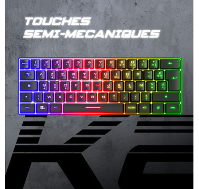 Clavier Gamer semi mécanique spirit of gamer PRO-K2 Dark TKL