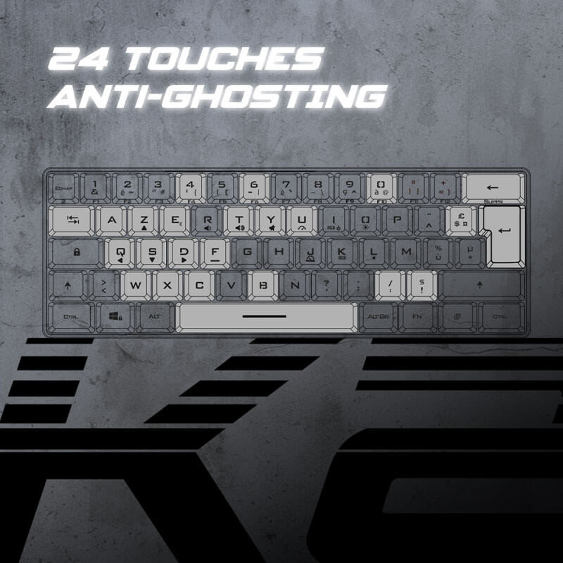 Clavier Gamer semi mécanique spirit of gamer PRO-K2 Dark TKL