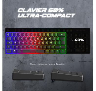 Clavier Gamer semi mécanique spirit of gamer PRO-K2 Dark TKL