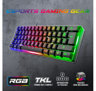 Clavier Gamer semi mécanique spirit of gamer PRO-K2 Dark TKL