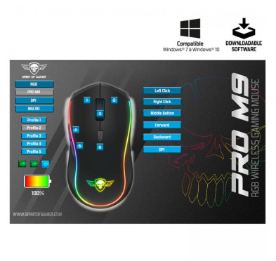 Souris Gamer sans fil Spirit of Gamer PRO-M9 - 4200 dpi