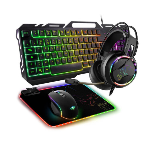 PACK Gaming 4EN1 - SPIRIT OF GAMER ULTIMATE 300 : Clavier Gamer - Casque - Souris & Tapis