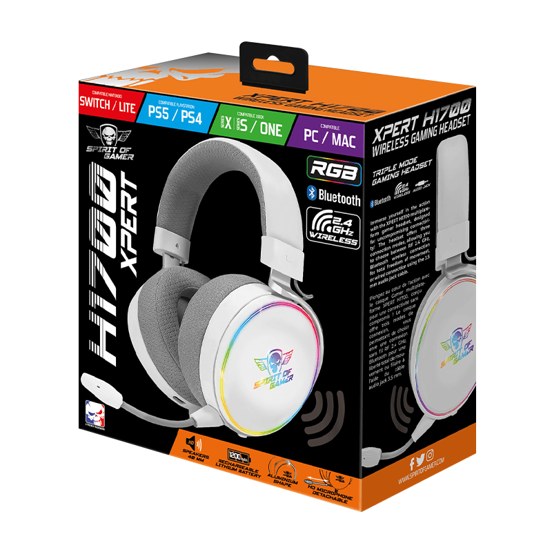 Casque Gamer Sans Fil - Spirit of Gamer XPERT H1700 - RGB