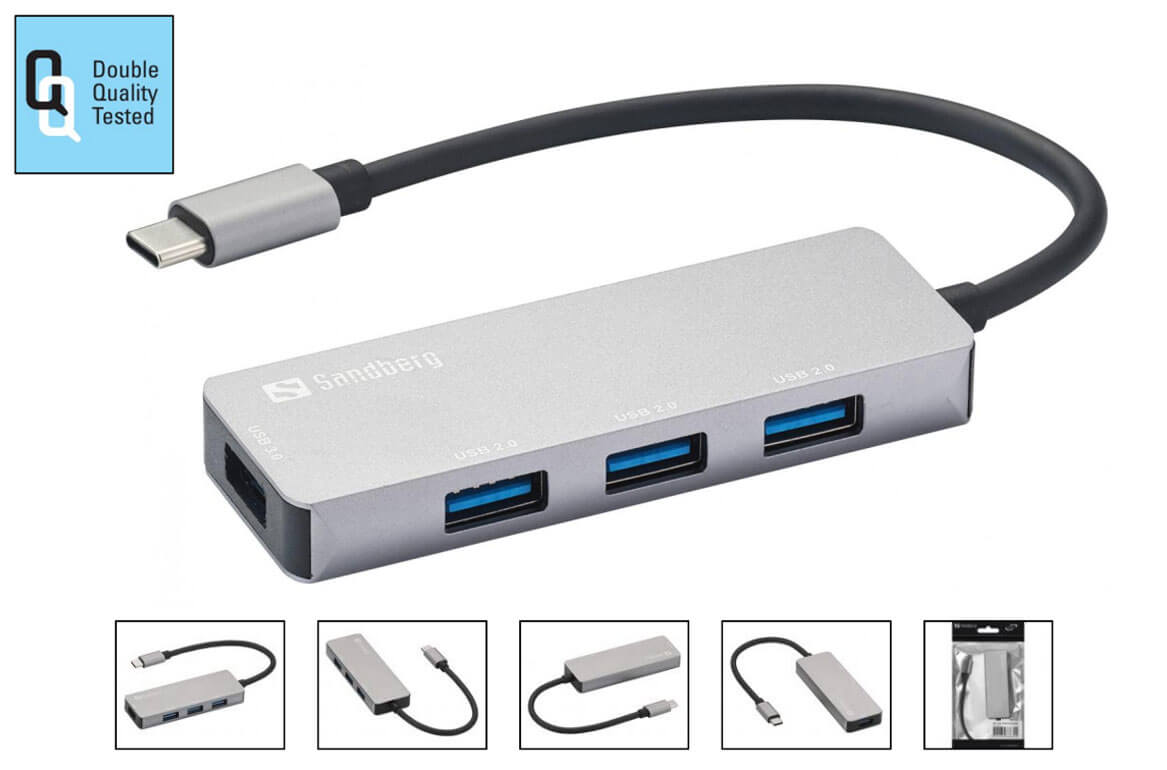 Hub USB-C ÉCONOMISEUR - sandberg 4 en 1