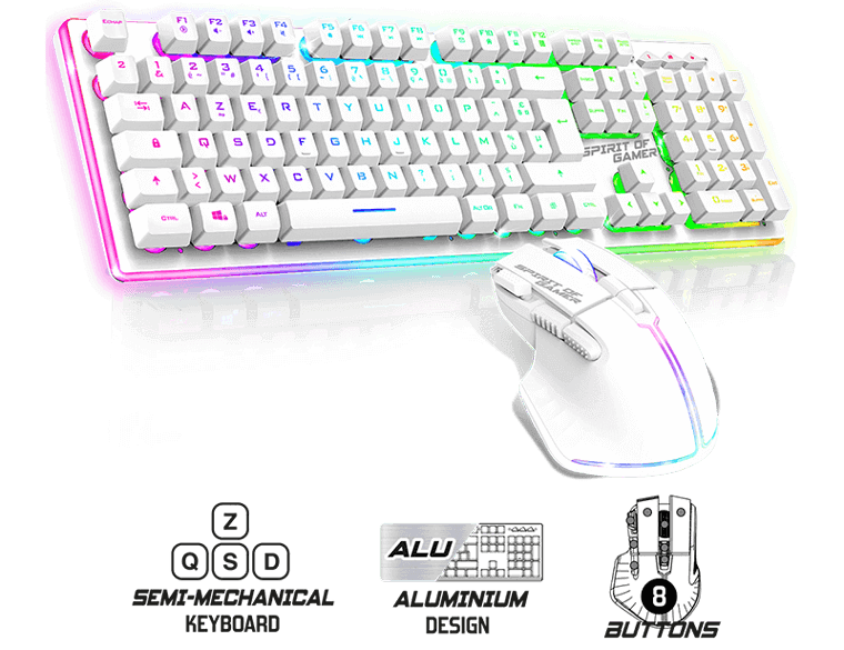 Pack Gamer Sans Fil Clavier Semi Mécanique + Souris SOG ULT600 RGB