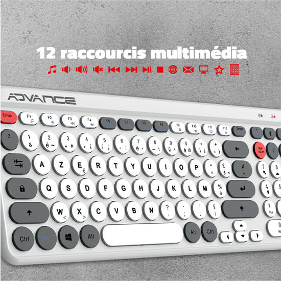 Pack clavier et souris sans fil Advance ergostyle