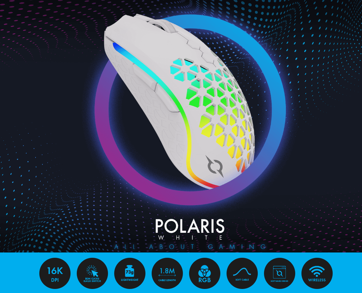 souris gamer aqirys polaris blanc