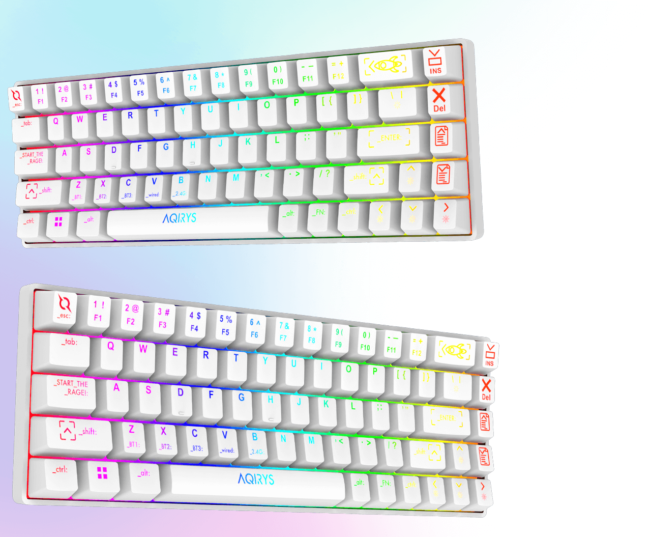 Clavier Gamer Mécanique AQIRYS MIRA 100% Anti-ghosting RGB - Blanc