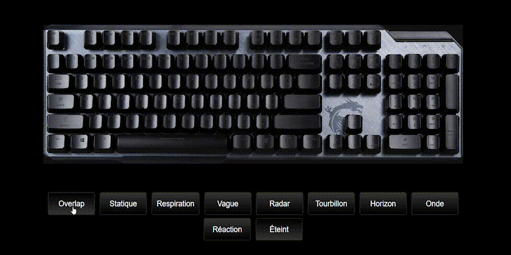 rétroéclairage clavier gamer msi gk50